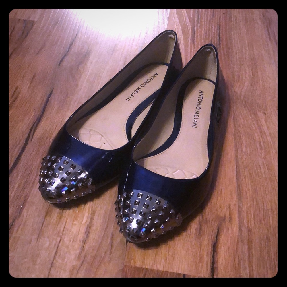 Antonio Melani Blue Silver Flats